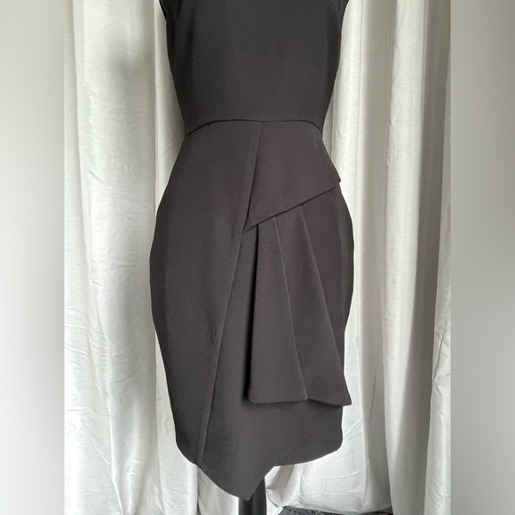 Formal Black Dress with Pleated Accents - Picture 2 of 5